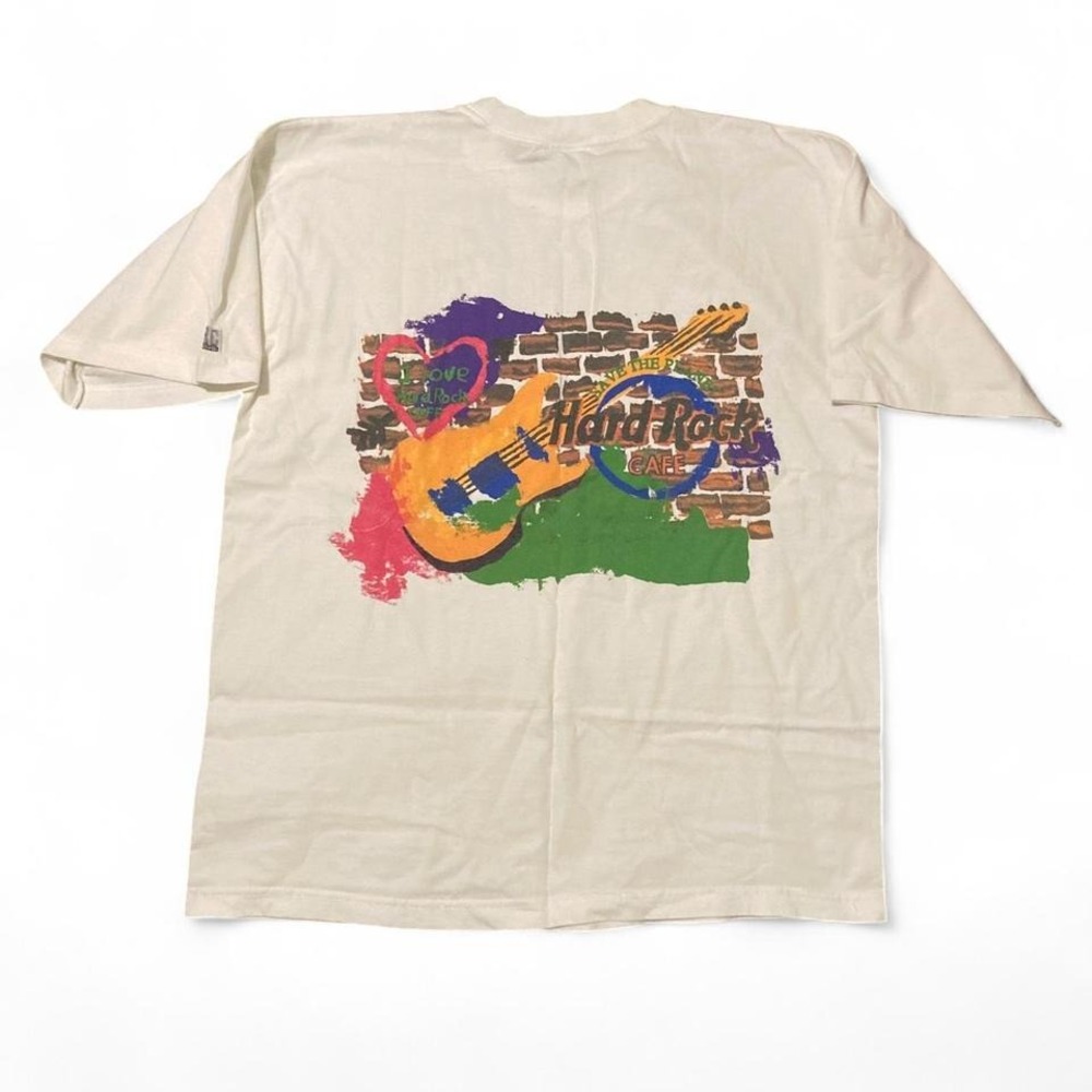 Hard Rock Cafe Cozumel Mexico white tee‎ vintage 90s back hit L/23